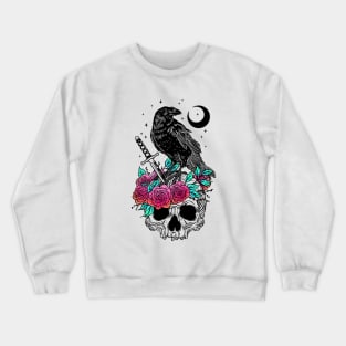 Crow with skull Crewneck Sweatshirt